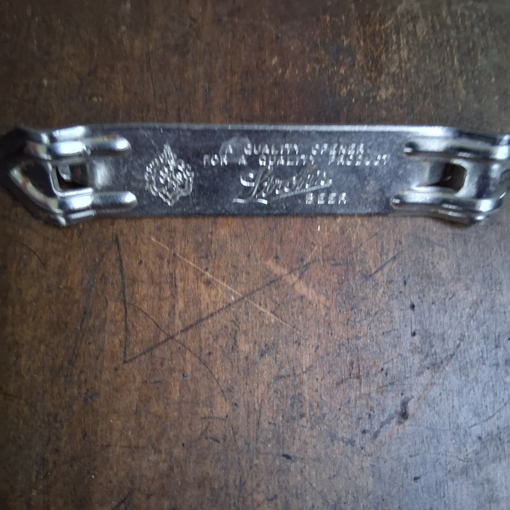 Vintage Strohs Beer bottle opener Detroit MI. Crest Insignia Unusual To Find